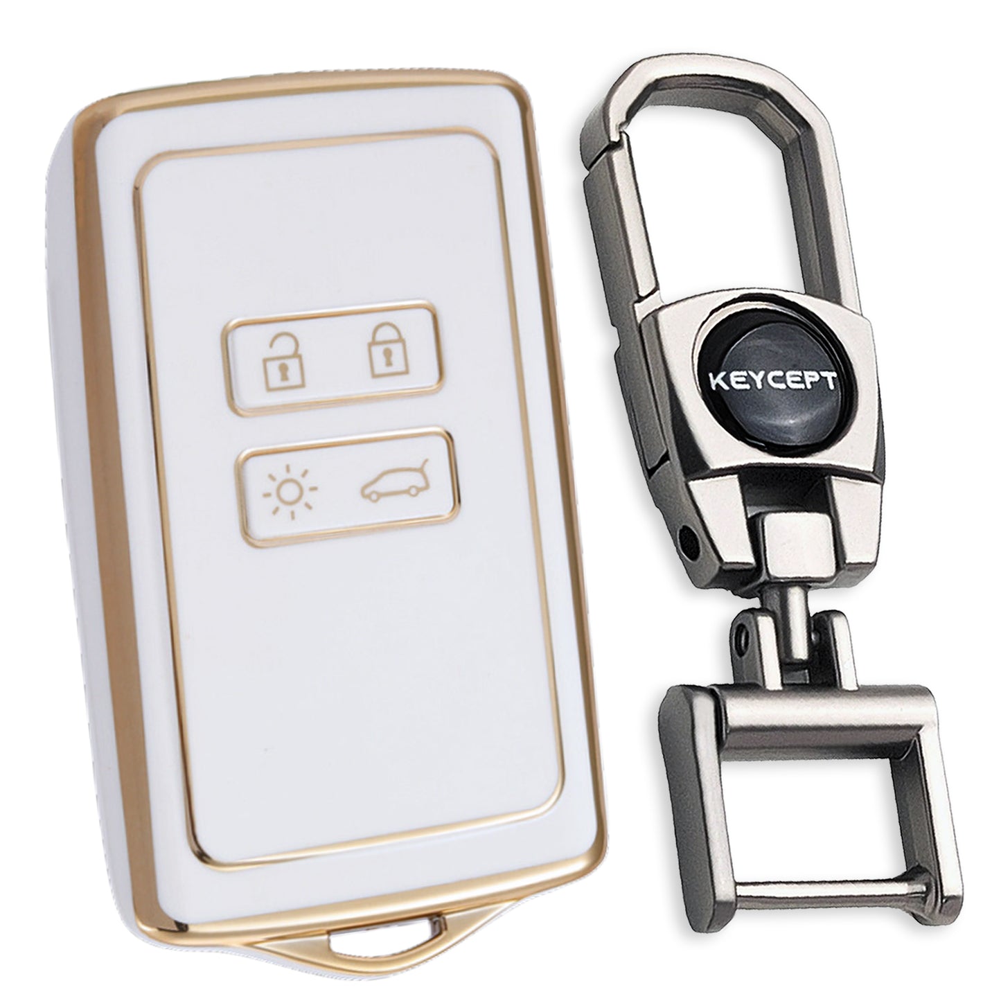 Renault Gold Line TPU Key Cover with Keychain