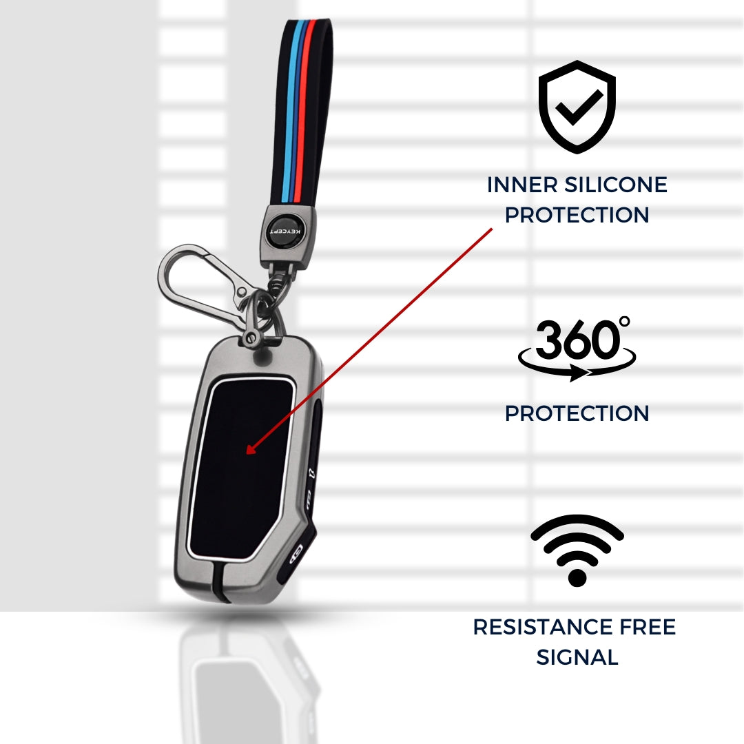 Kia Metal Alloy Key Cover with Keychain (Type  M2)