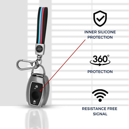 Mercedes-Benz Metal Alloy Key Cover with Keychain (Type M2).