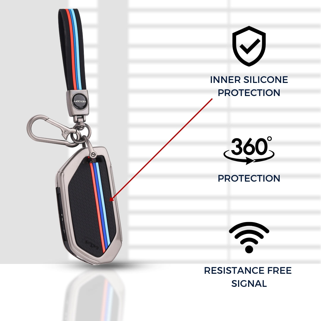 Kia Metal Alloy Key Cover with Keychain (Type M2)