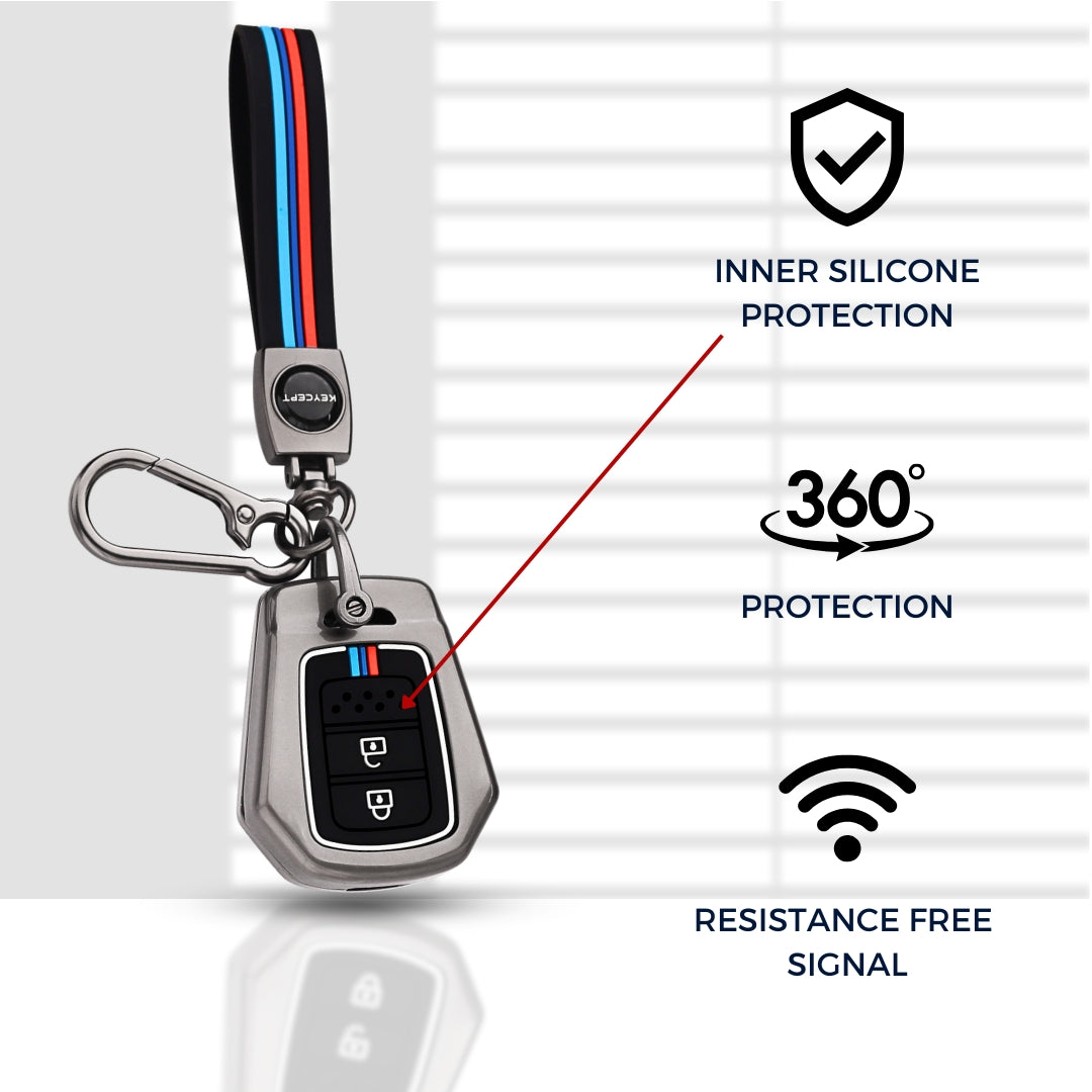 Honda Metal Key Cover with Keychain (Type  M2)