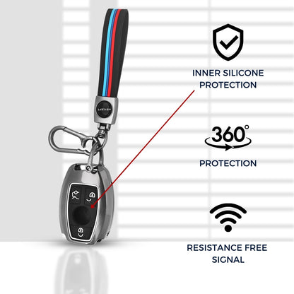 Mercedes Benz Metal Key Cover with Keychain (Type M2)