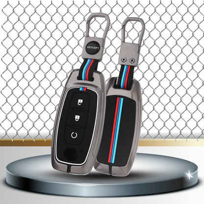 Metal Alloy Key Cover Compatible for Nissan Magnite 3 Button Smart Key with Keychain (Type M1)