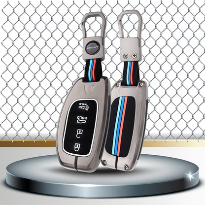 Hyundai Metal Alloy Key Cover with Keychain (Type M1)