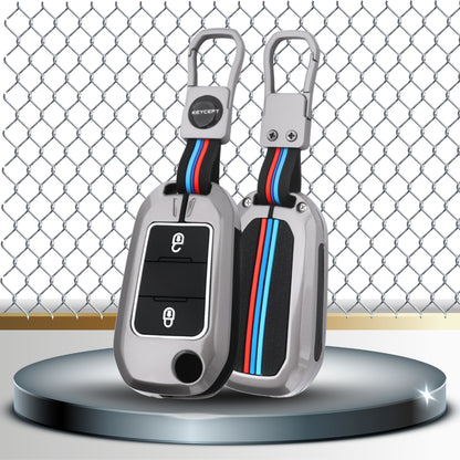 Citroen Metal Silicone Key Cover with Keychain(Type M1)