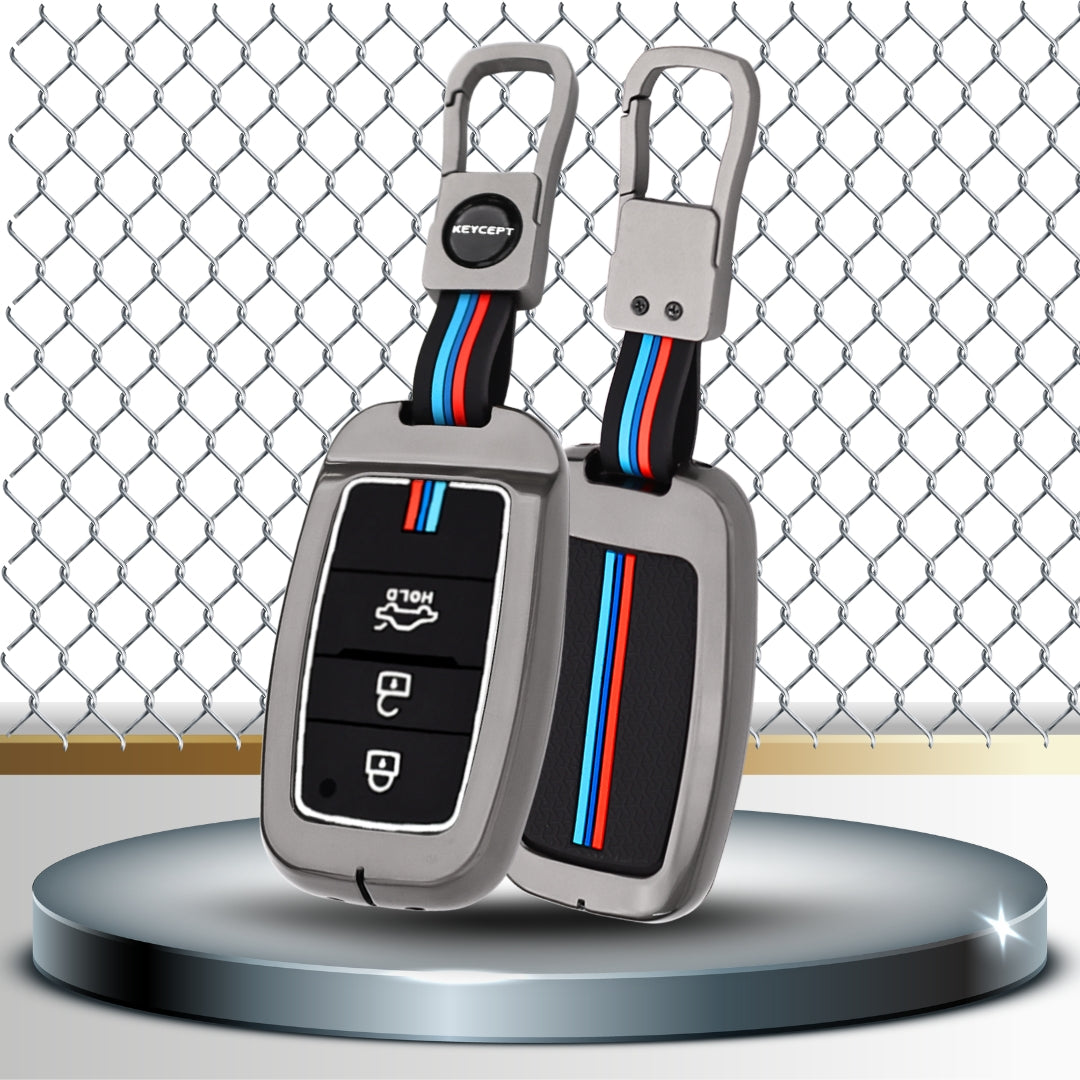 Kia Metal Alloy Key Cover with Keychain (Type M1)