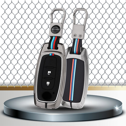 Keycept Metal Alloy Car Key Cover for Nissan Magnite 2 Button Smart key with keychain (Type M1)