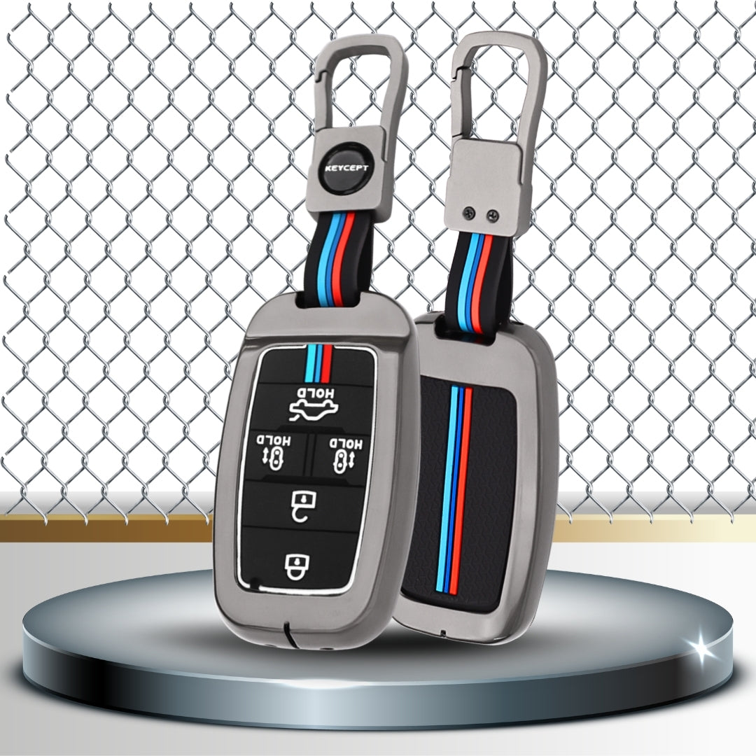 Keycept Kia Metal Silicone Key Cover with keychain(Type M1)
