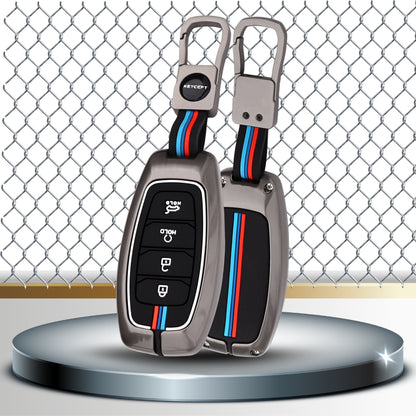 Hyundai Metal Alloy Key Cover with Keychain (Type M1)