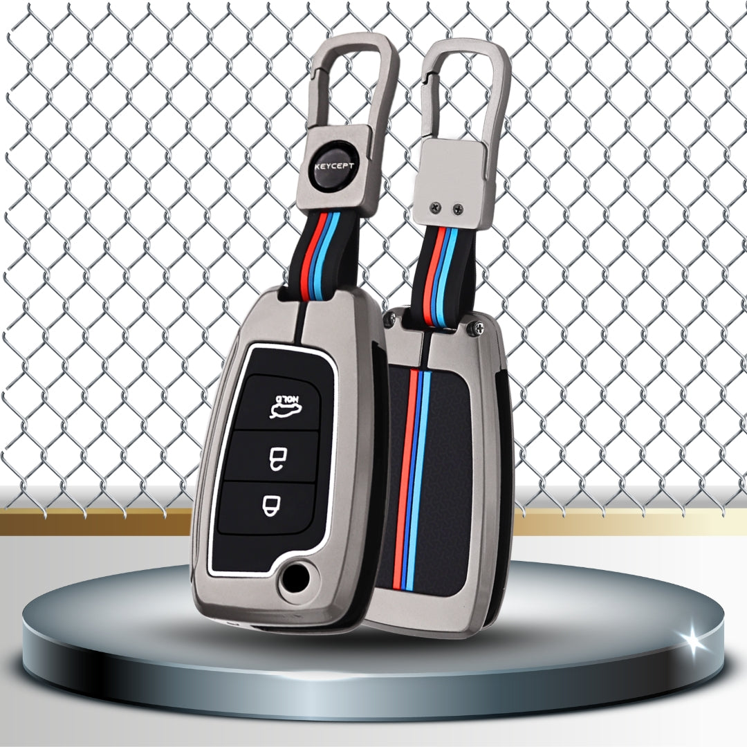 Hyundai Metal Key Cover with Keychain (Type M1).