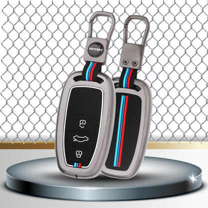 Audi Metal Alloy Key Cover with Keychain (Type M1)