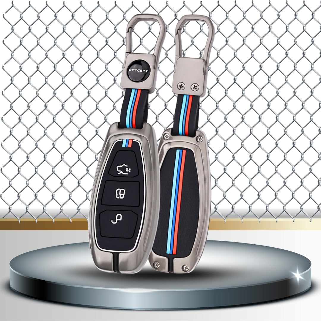 Ford Metal Alloy Key Cover with Keychain (Type M1).