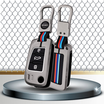 Audi Metal Alloy Key Cover with Keychain (Type M1).