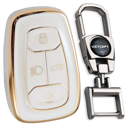 Gold Line TPU Key Cover with Keychain 2