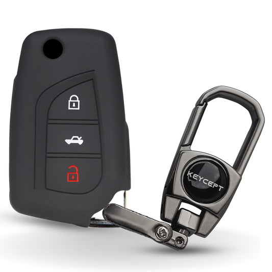 Toyota Silicone Key Cover with Keychain (Type K2)