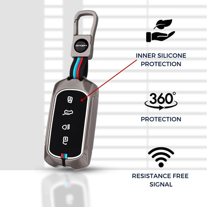 Tata Metal Alloy Key Cover with Keychain.(Type M1)