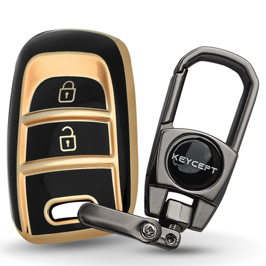 Hyundai Gold Line TPU key Cover with Keychain. (Type 2)