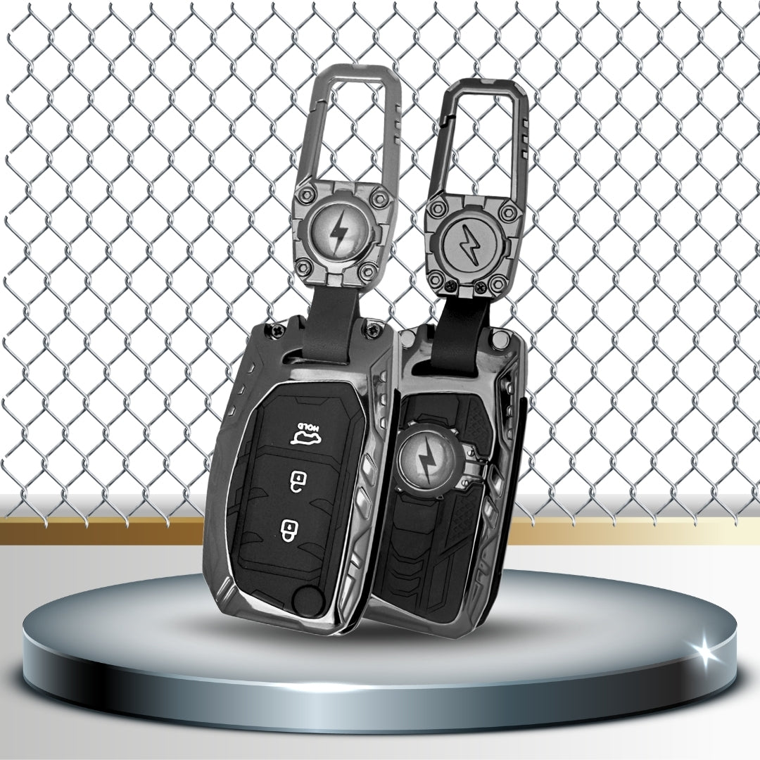 Hyundai Metal Mecha Car Key Cover with Keychain (Type M3)