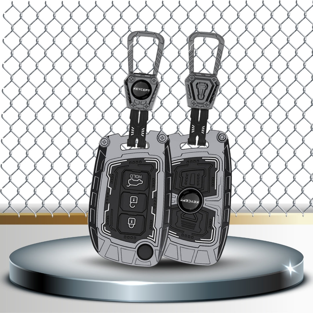Hyundai Metal Armor Car Key Cover with Keychain (Type M4)