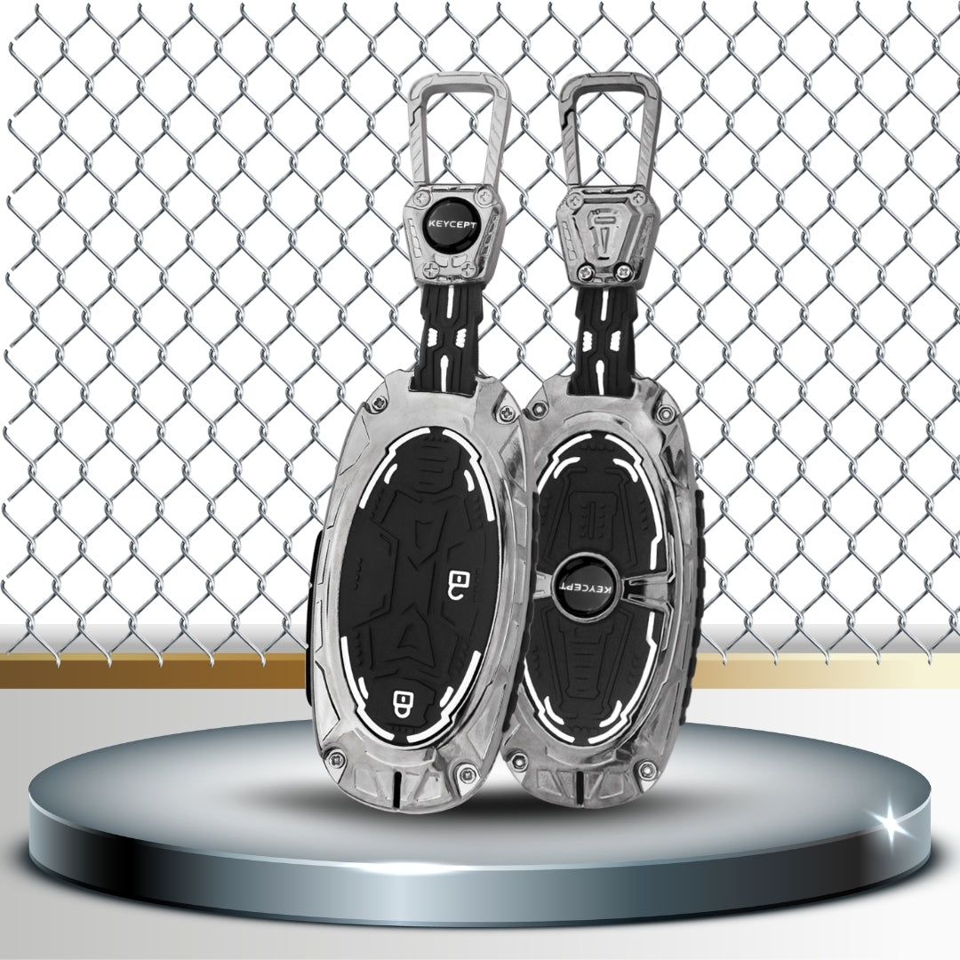 Hyundai Metal Armor Car Key Cover with Keychain.(Type M4)