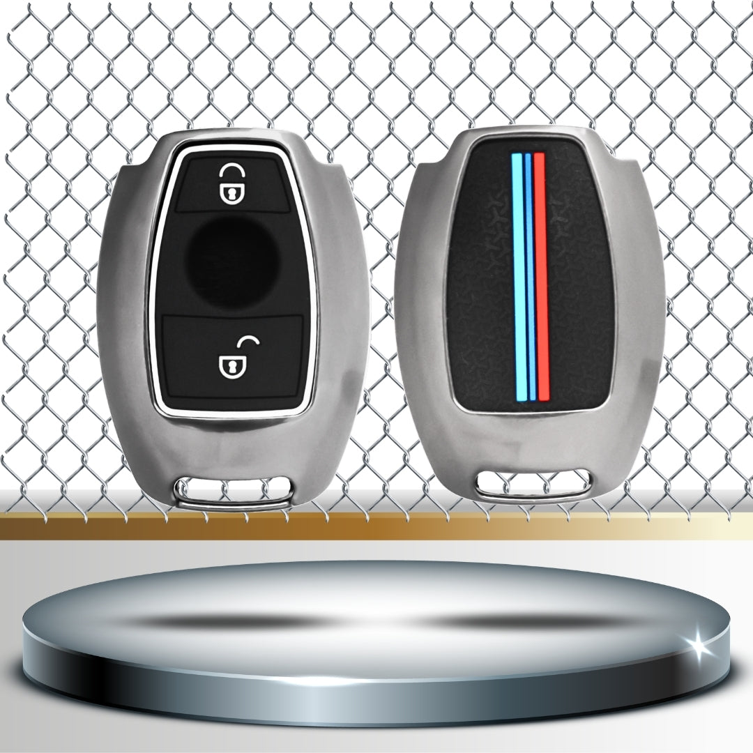 Mercedes-Benz Metal Alloy Key Cover with Keychain (Type M2).