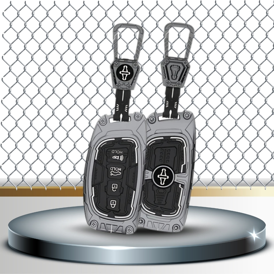 Hyundai Metal Armor Key Cover with Keychain. (Type M4)