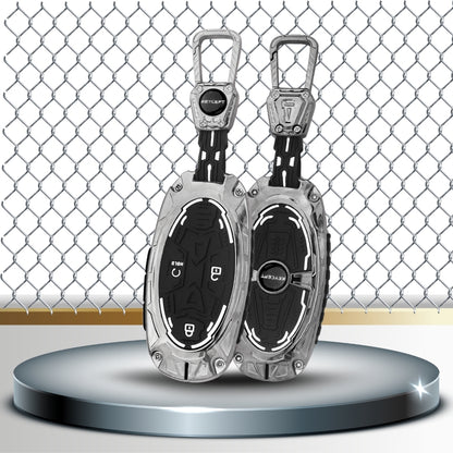 Hyundai Metal Armor Car Key Cover with Keychain. (Type M4)