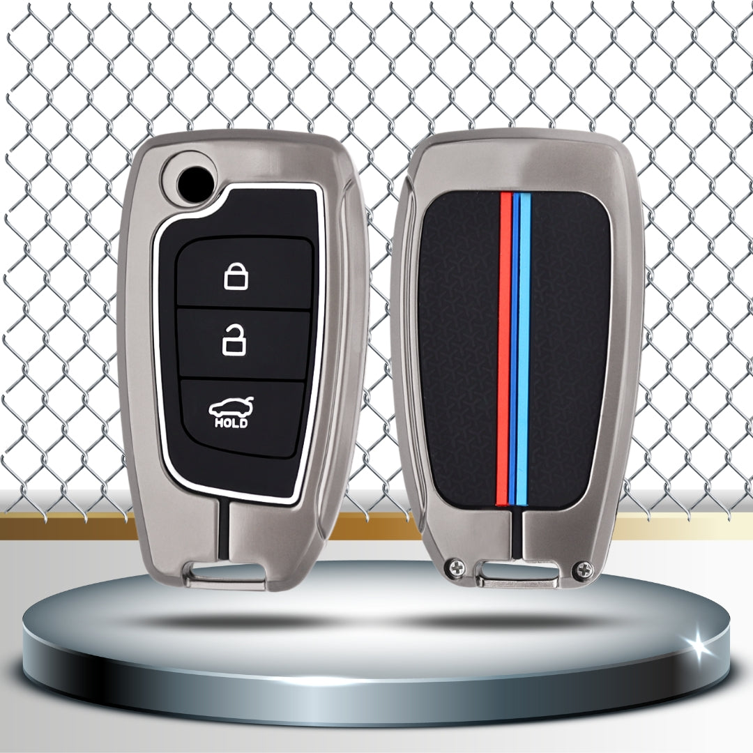 Hyundai Metal Key Cover with Keychain (Type M2).