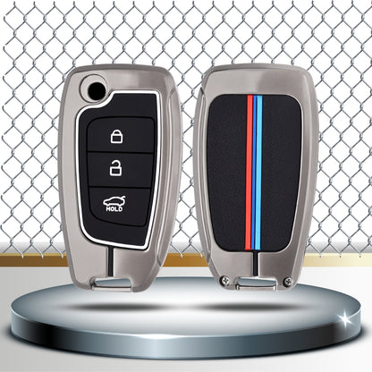 Hyundai Metal Key Cover with Keychain (Type M2).