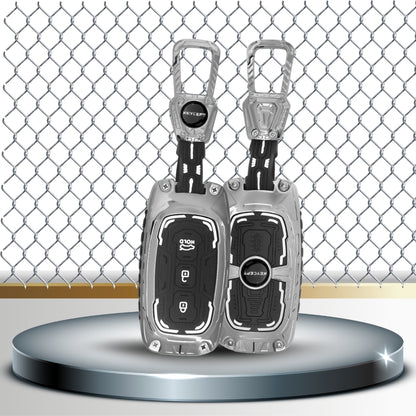 Kia Metal Armor Car Key Cover with Keychain.(Type M4)
