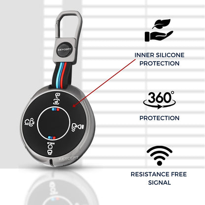 Tata Metal Silicone Key Cover With Keychain (Type M1)