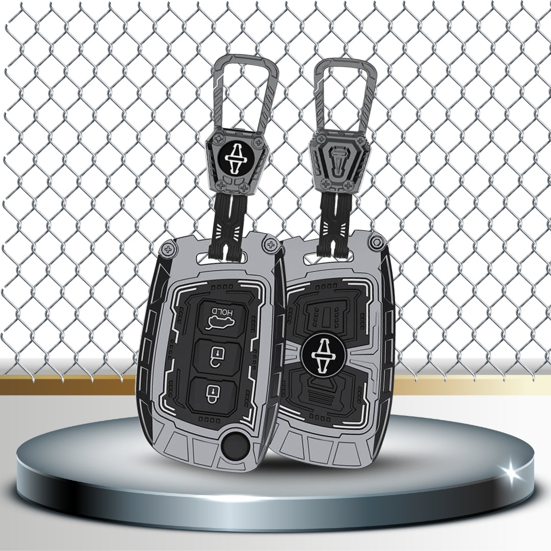 Hyundai Metal Armor Car Key Cover for with Keychain (Type M4)