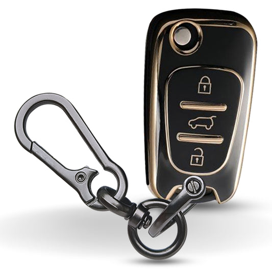 Hyundai Gold Line TPU key Cover with Keychain. (Type 1)