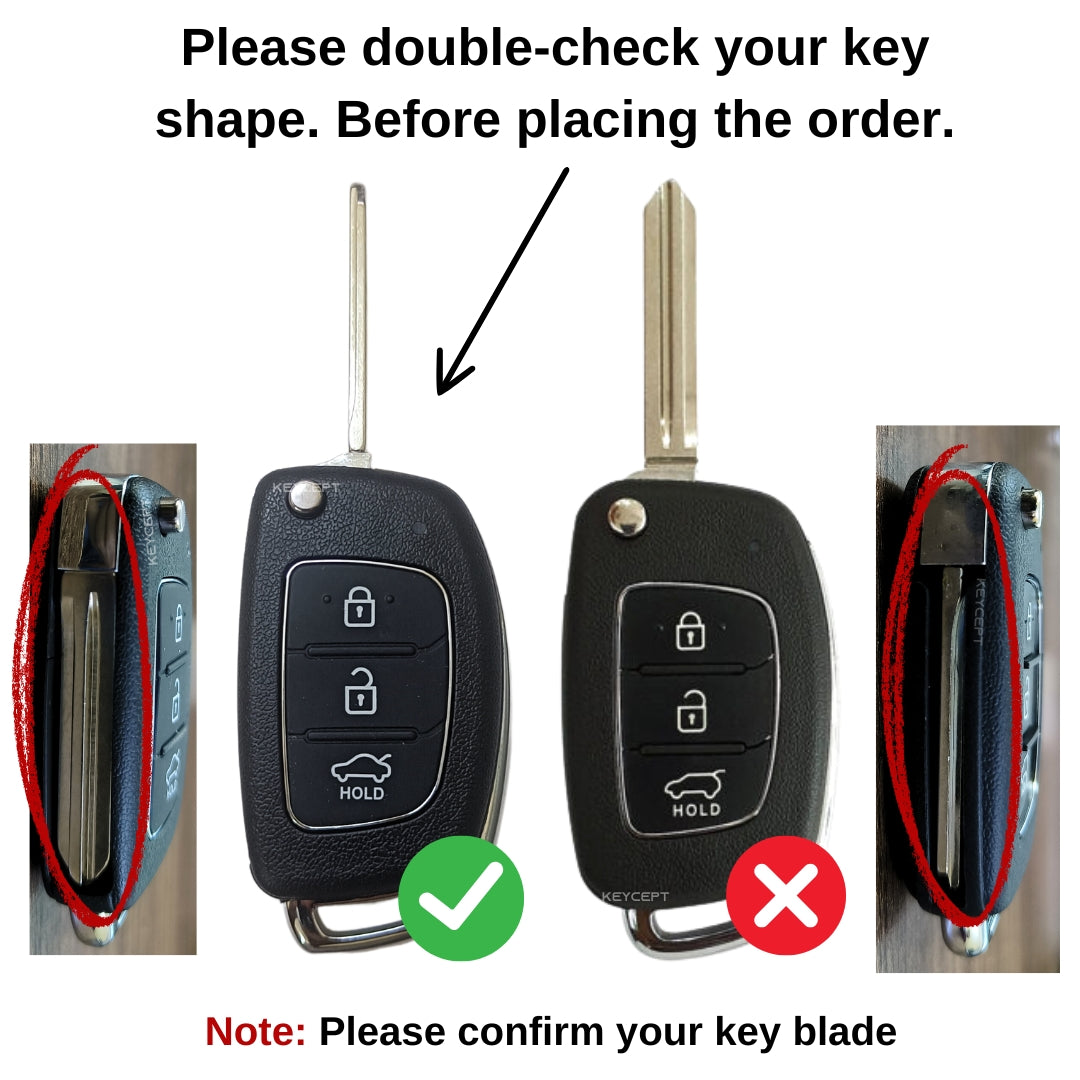 Hyundai Metal Alloy Key Cover with Keychain (Type M2)