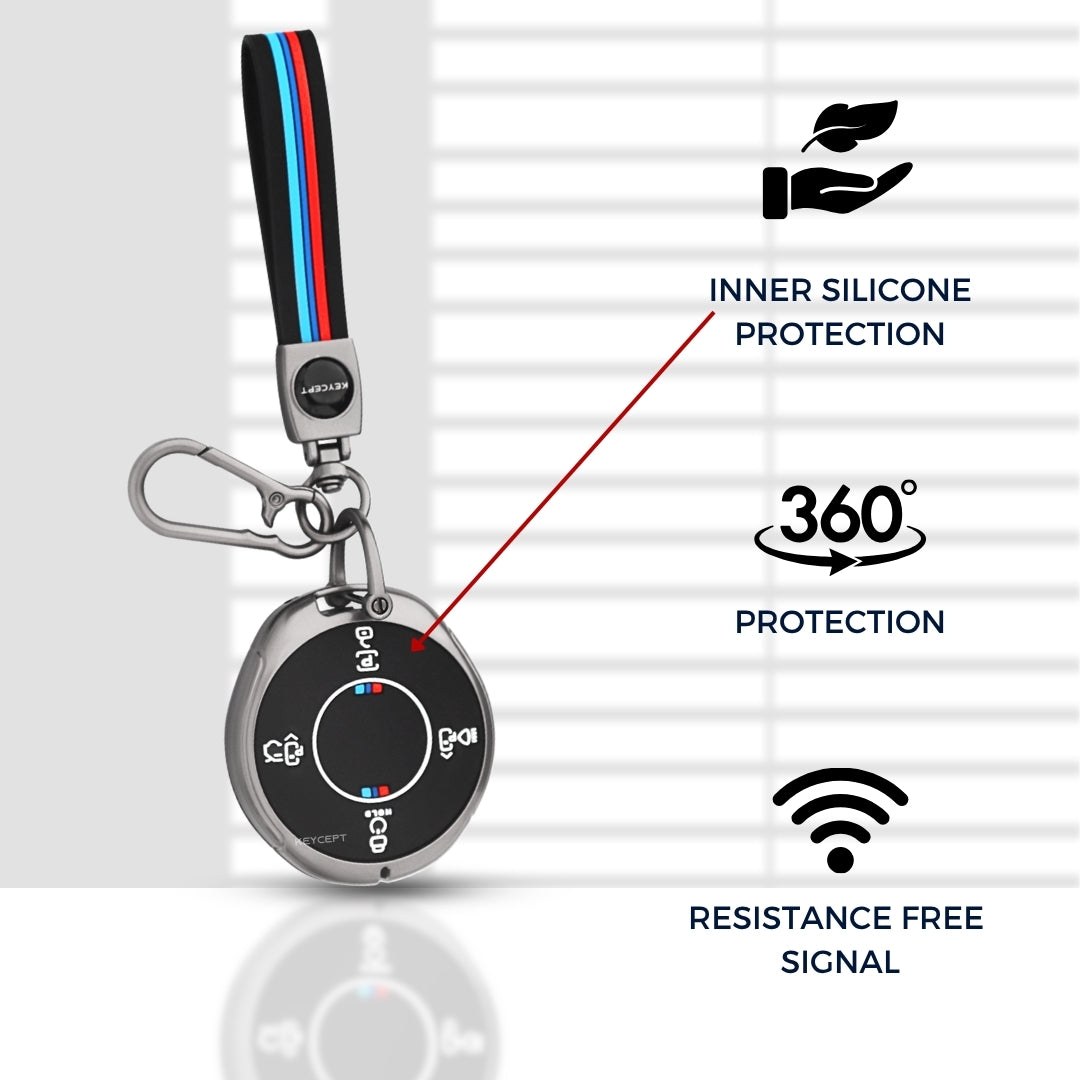 Tata Metal Silicone Key Cover With Keychain (Type M2)