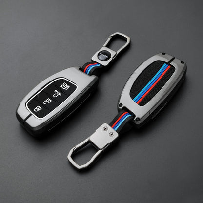 Keycept Metal Alloy Car Key Cover for Hyundai Alcazar, Creta, Tucson Key Cover with keychain (Type M1)