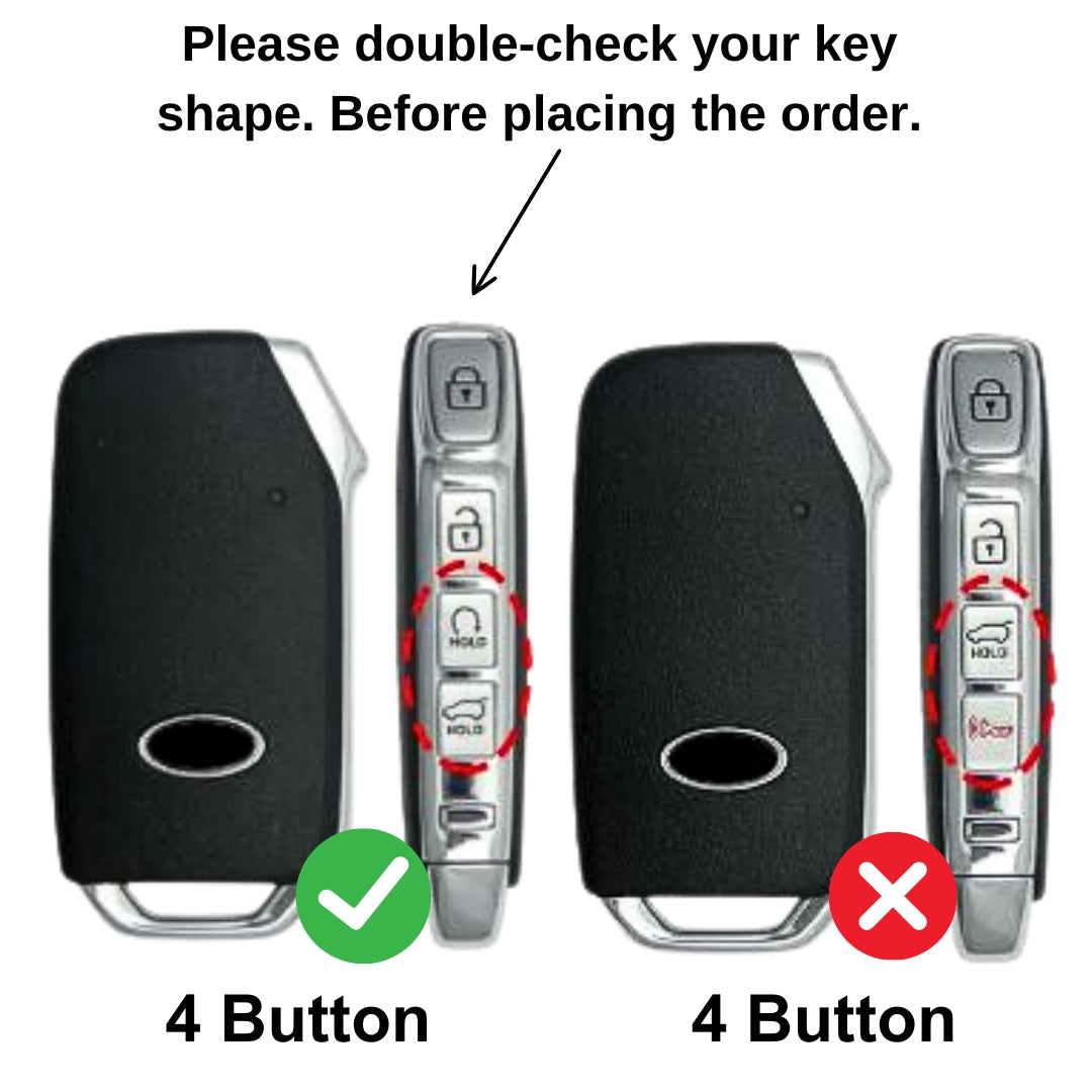Kia Noir Wood Car Key Cover with Keychain (Type M8)