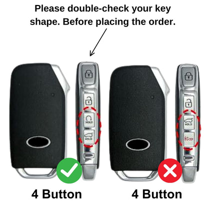 Kia Noir Wood Car Key Cover with Keychain (Type M8)