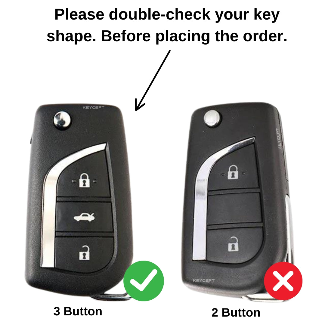 Toyota Silver Line TPU Key Cover with Keychain