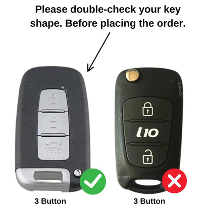 Hyundai Metal Key Cover with Keychain (Type M2)