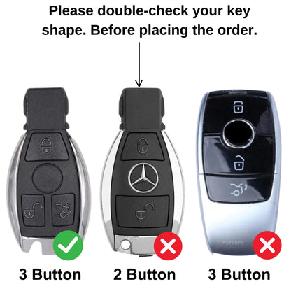 Mercedes-Benz Metal Alloy Key Cover with Keychain (Type M1)