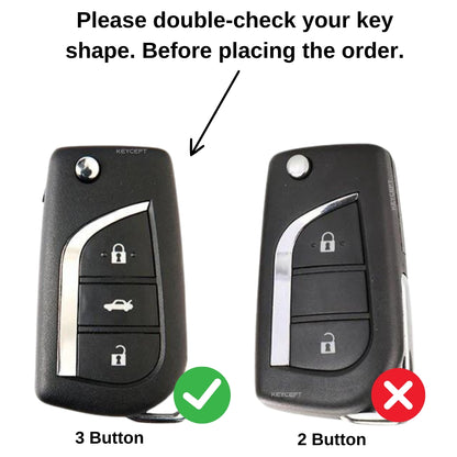 Toyota Silver Line TPU Key Cover with Keychain