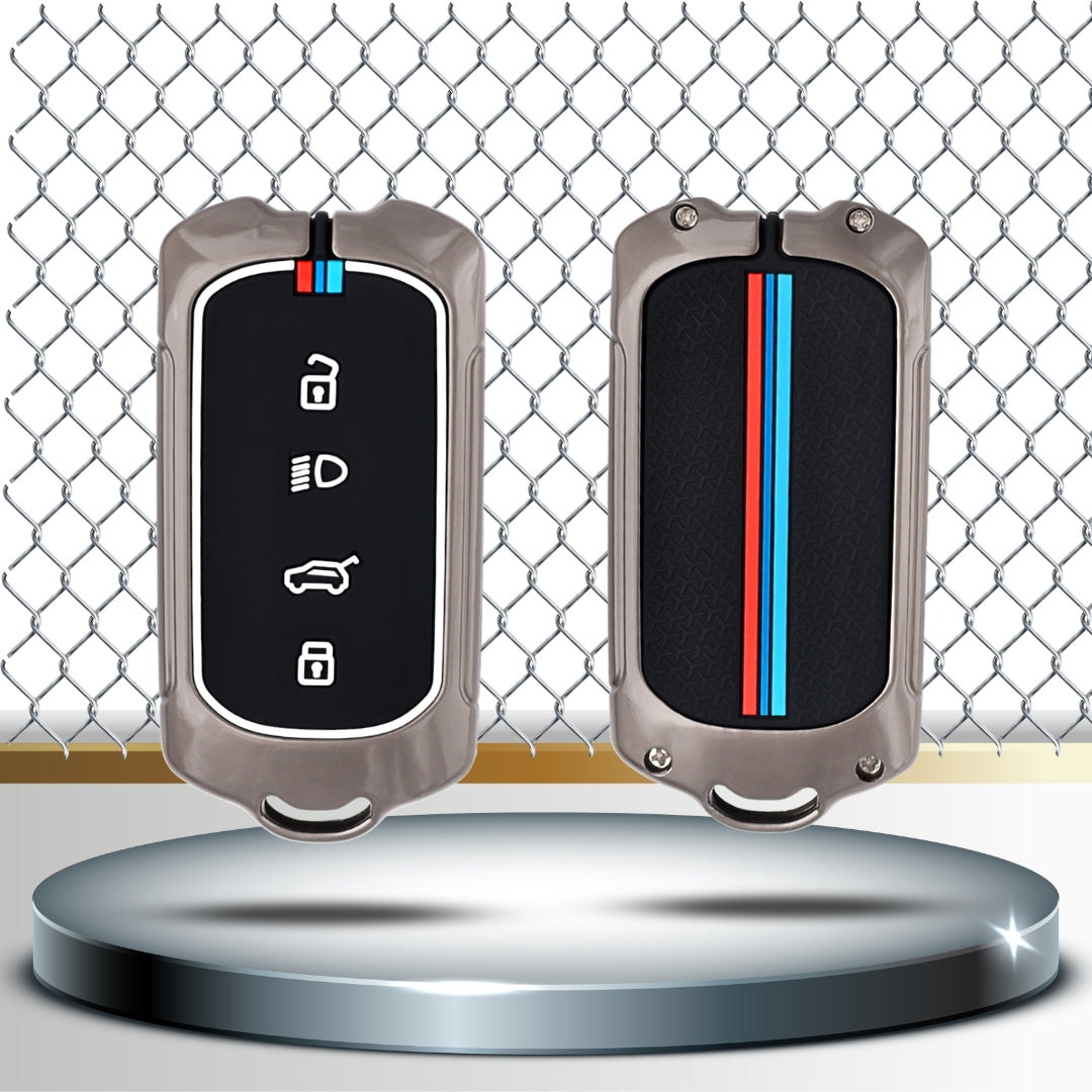 Tata Metal Alloy Key Cover with Keychain.(Type M2)