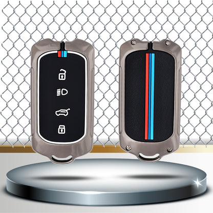 Tata Metal Alloy Key Cover with Keychain.(Type M2)