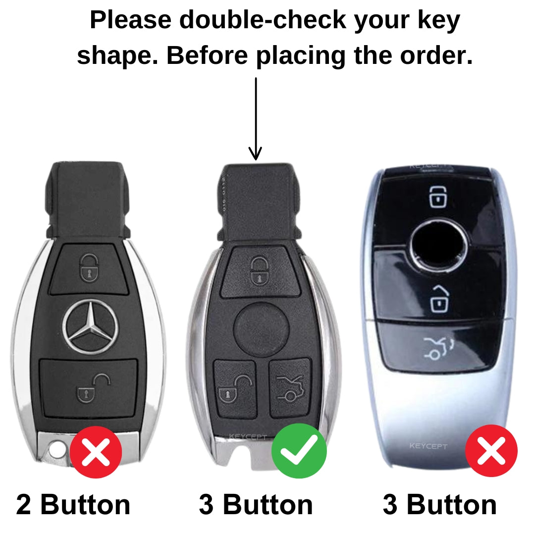 Mercedes Benz Silver Line TPU Key Cover with Keychain