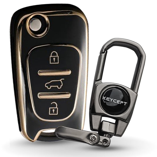 Hyundai Gold Line TPU key Cover with Keychain. (Type 2)