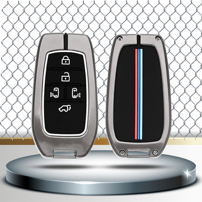 Keycept Metal Alloy Car Key Cover for Toyota Vellfire 5 Button Smart Key with keychain (Type M2)