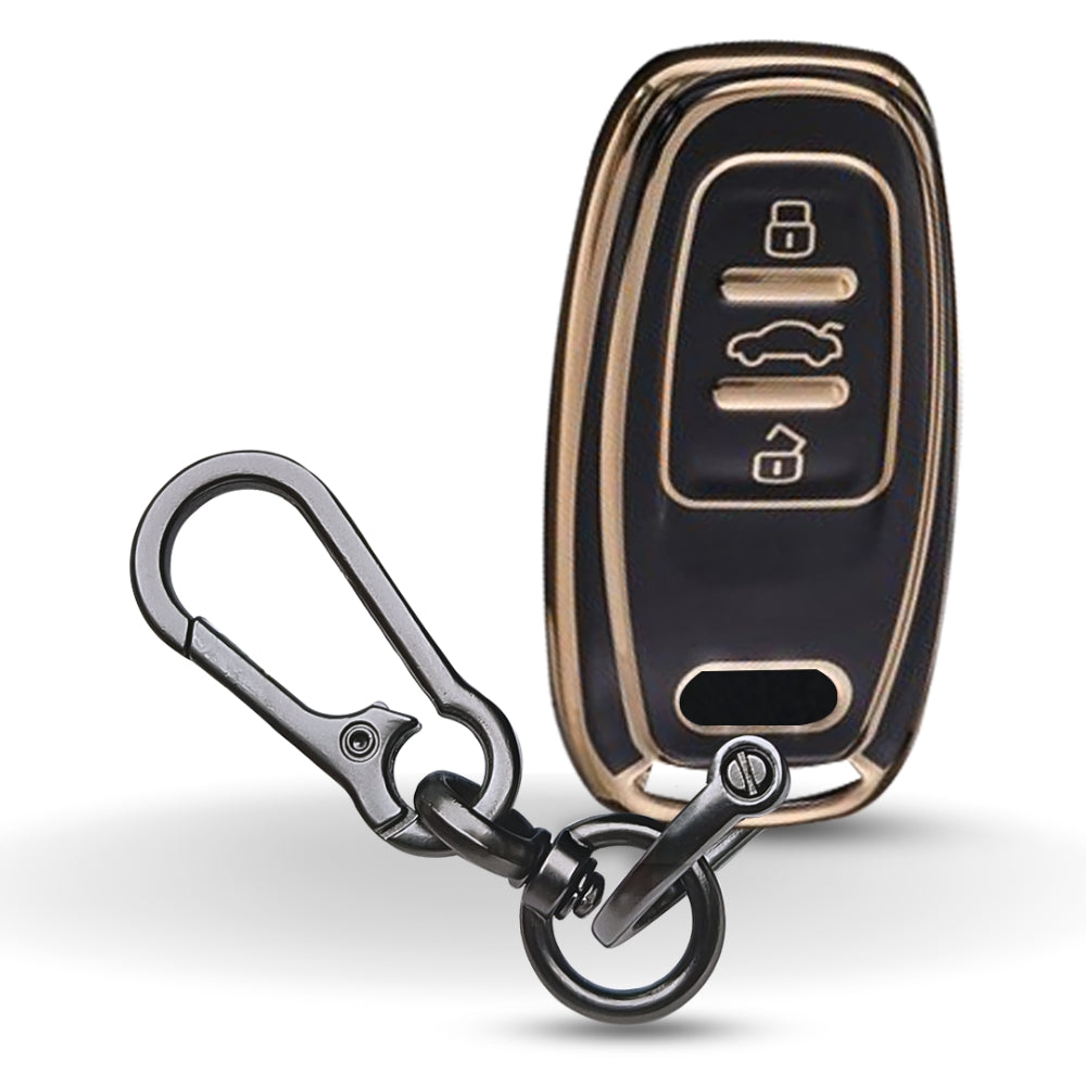 Audi Gold Line TPU Key Cover with Keychain (Type 1)