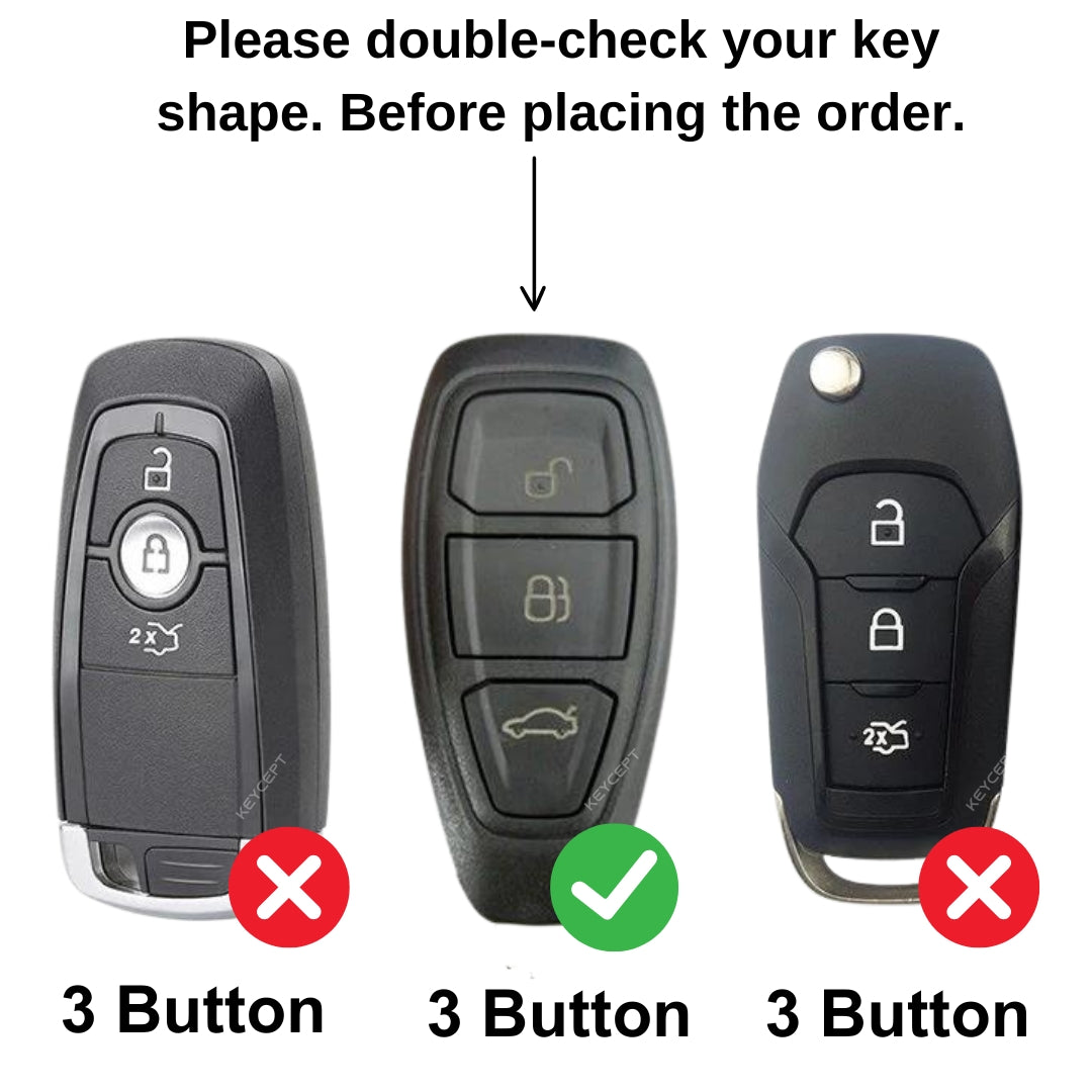 Ford Metal Alloy Key Cover with Keychain (Type M2).