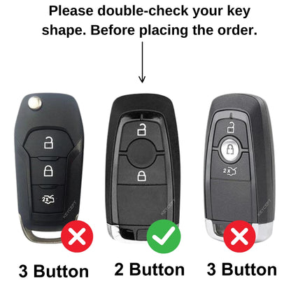 Ford TPU Leather Key Cover With Keychain. (Type K2)